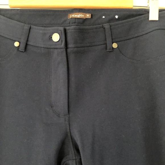J. McLaughlin Navy Legging Style Front Zip Pants Size 10 - Picture 2 of 5